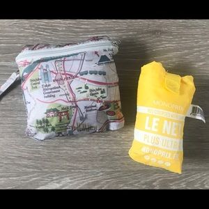 Folding/stuff grocery tote set of 2 Paris Japan